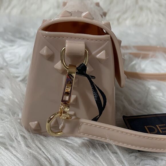 🍁$12 sale🍁DELUXITY jelly crossbody bag studded gold hardware removbl adj strap - Picture 4 of 11